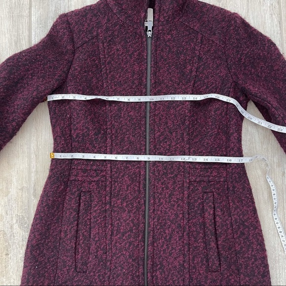 Anne Klein red/maroon marbled hooded full zipper warm coat size S - Picture 11 of 12